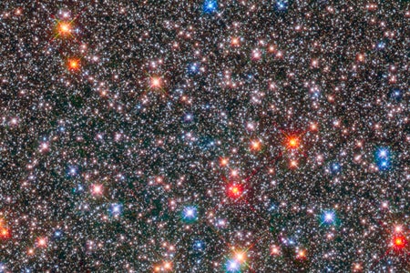 A dense field of multicolored stars