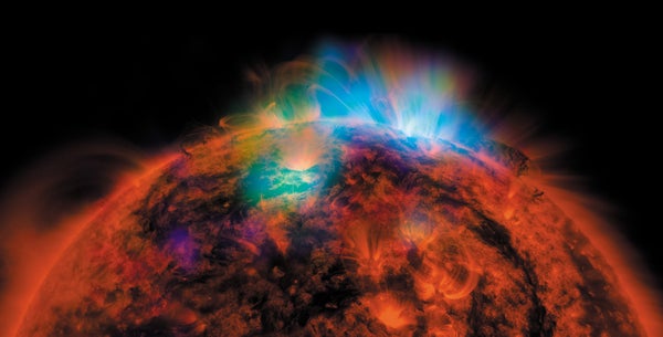 A photograph of the sun.