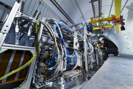 The FASER particle detector at CERN in Geneva.