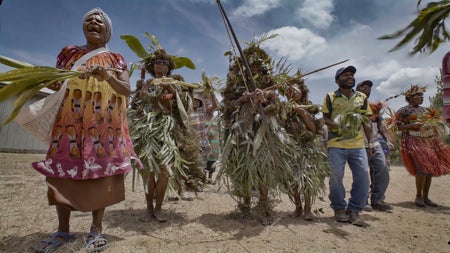 Tribal people in traditional clothing